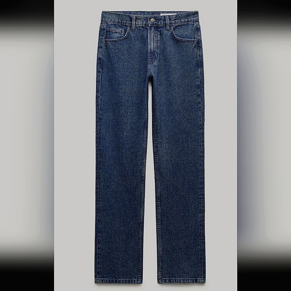 RHINESTONES HIGH RISE BOOTCUT JEANS 💙💙💙 ZARA ZW COLLECTION - Picture 9 of 11